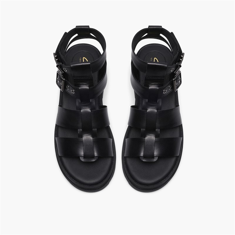 Clarks Dame Orinoco 3 Cove Sandaler Black Leather - Billede 2
