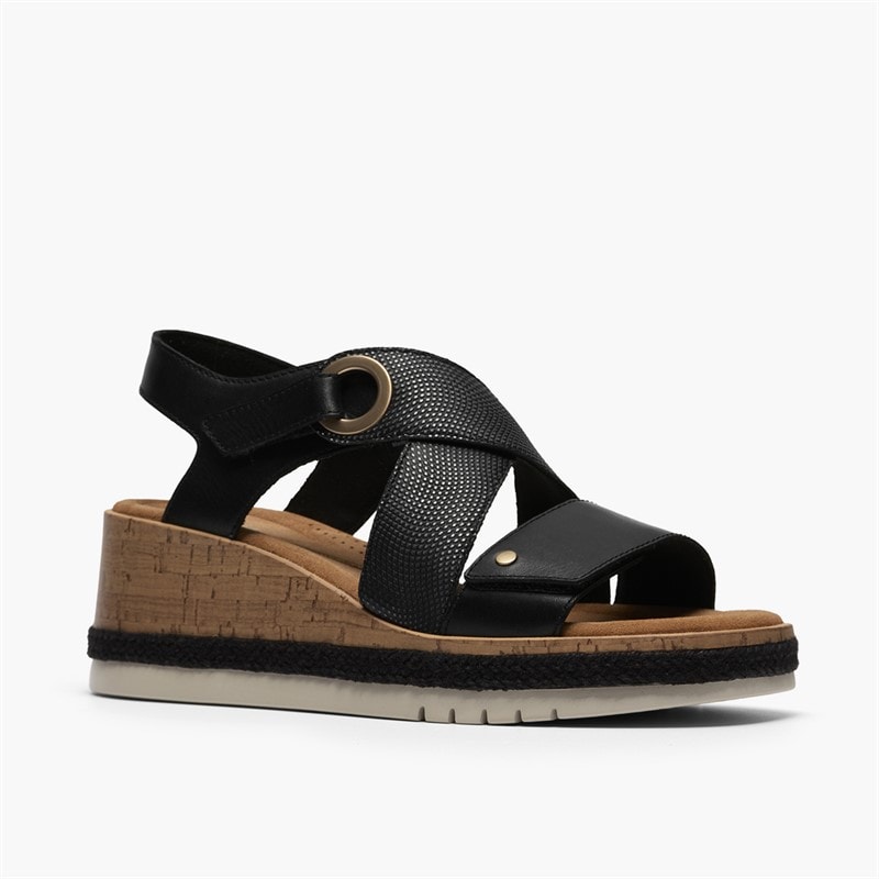 Clarks Dame Kidiki Solsandaler Black Combi - Billede 4