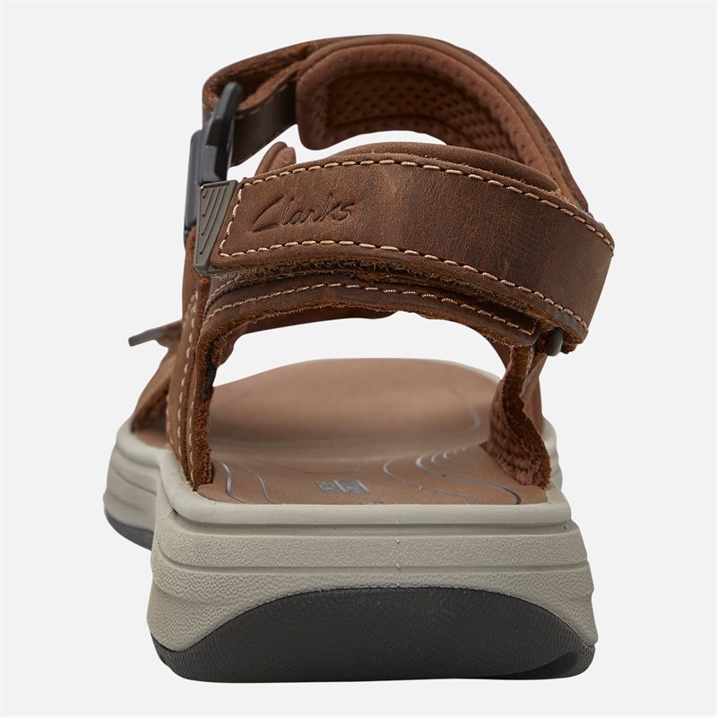 Clarks Herre Saltway Edge Wide Fit Sandaler Light Tan Leather - Billede 3