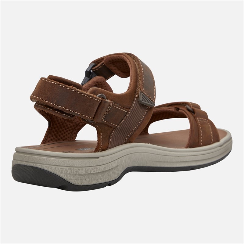 Clarks Herre Saltway Edge Wide Fit Sandaler Light Tan Leather - Billede 5