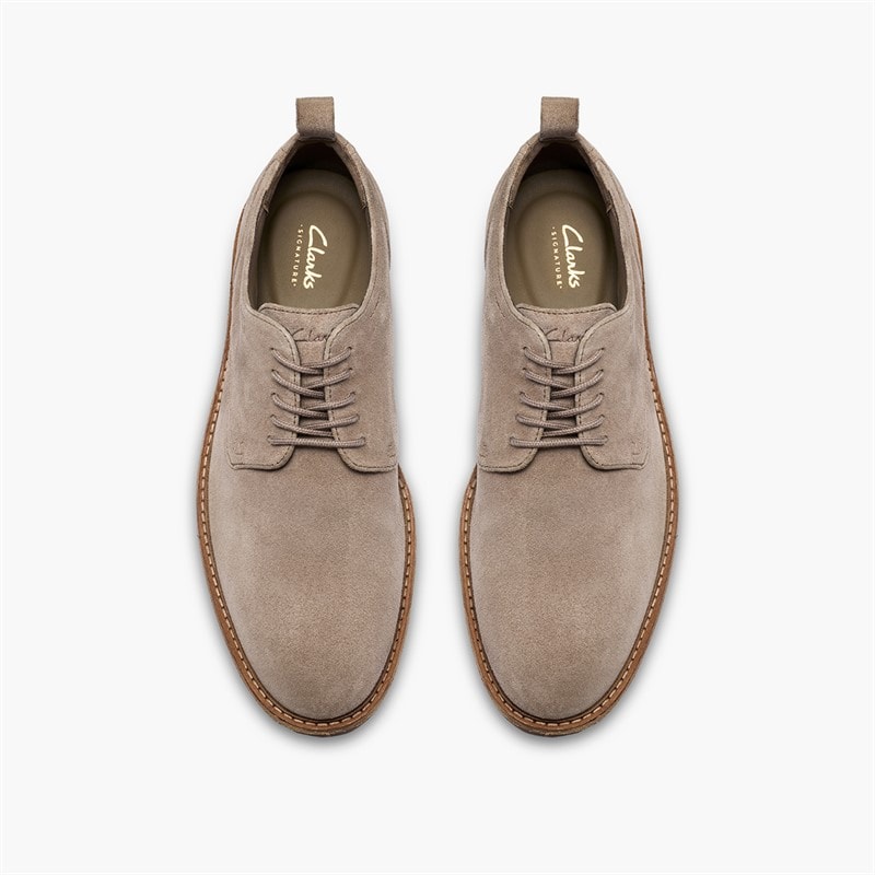 Clarks Herre Aldwin snøre sko Grey Suede - Billede 2
