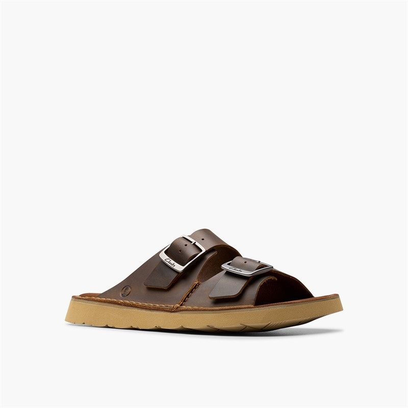 Clarks Herre Solsbury Dobbeltrem Sandaler Beeswax Leather - Billede 2