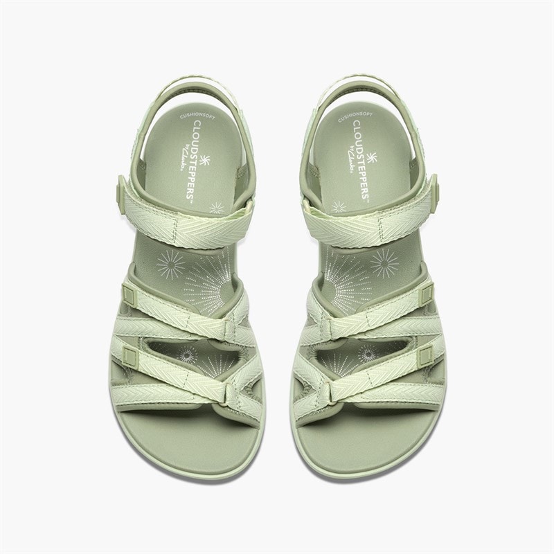 Clarks Dame Mira Madi Sandaler Light Olive Combi - Billede 2