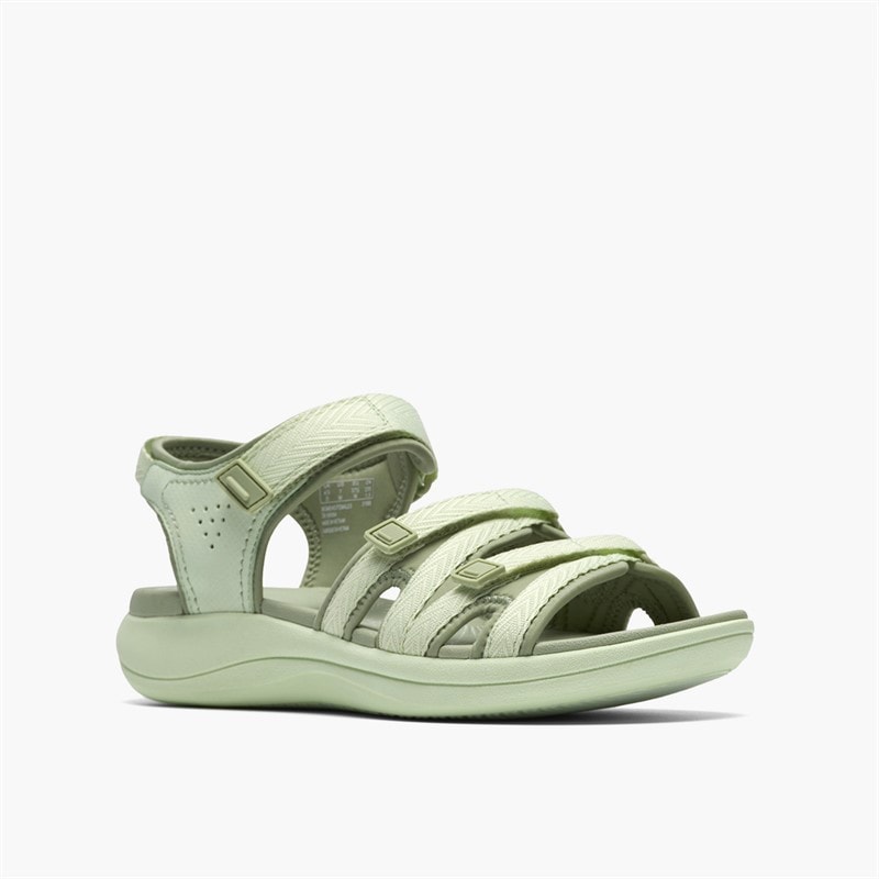 Clarks Dame Mira Madi Sandaler Light Olive Combi - Billede 4