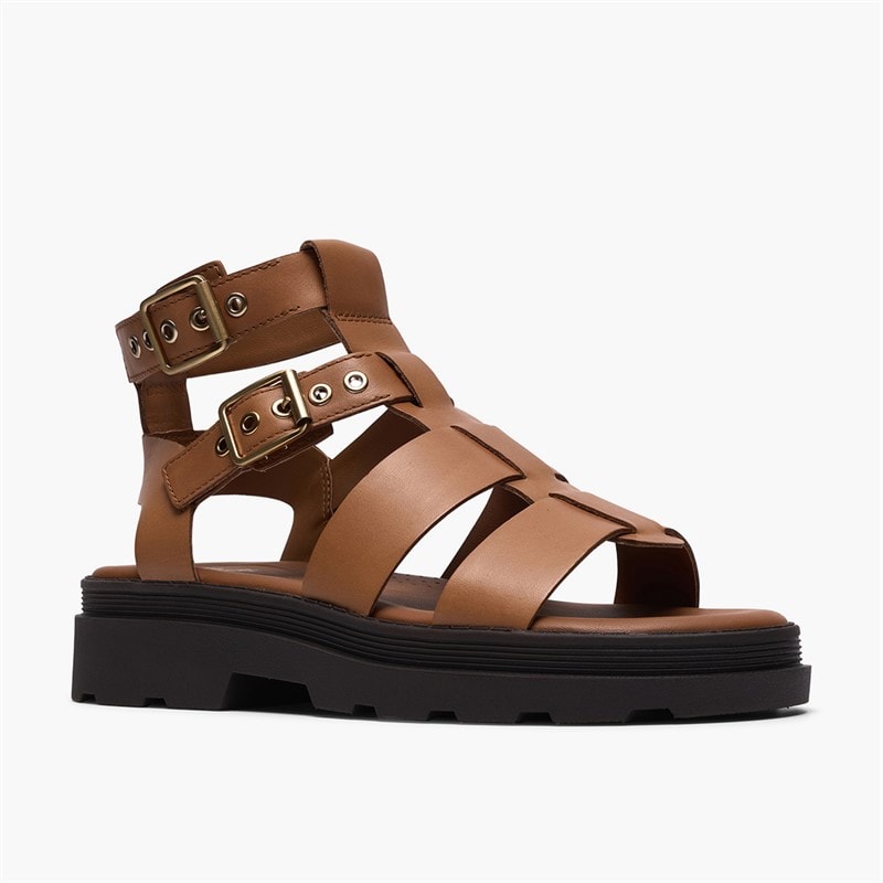 Clarks Dame Orinoco 3 Cove Sandaler Tan Leather - Billede 4