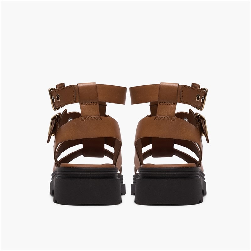 Clarks Dame Orinoco 3 Cove Sandaler Tan Leather - Billede 5