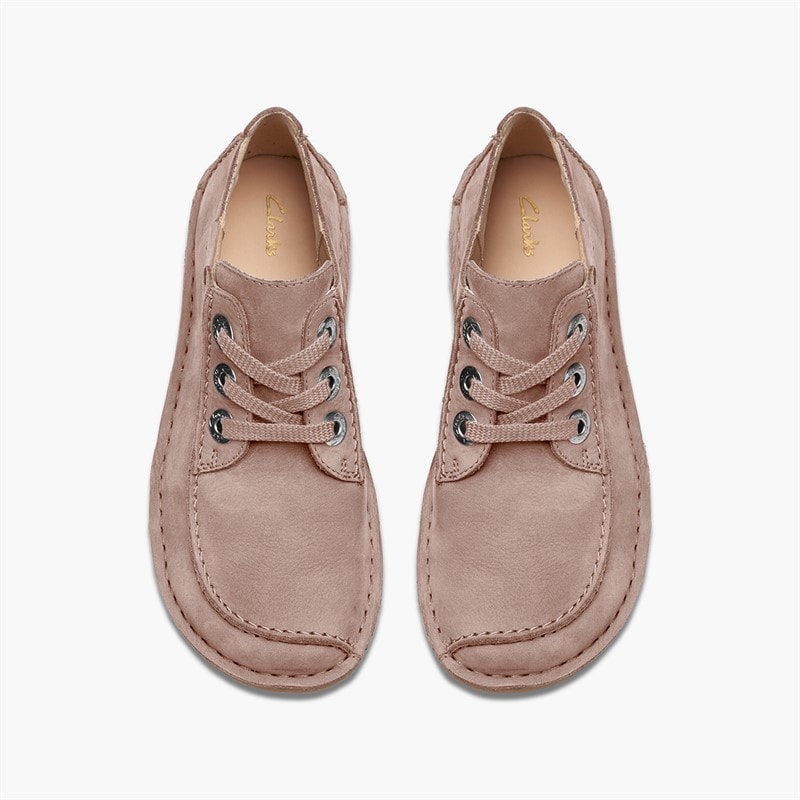 Clarks Dame Sjove Drøm Snørebånd Sko Light Pink Suede - Billede 2