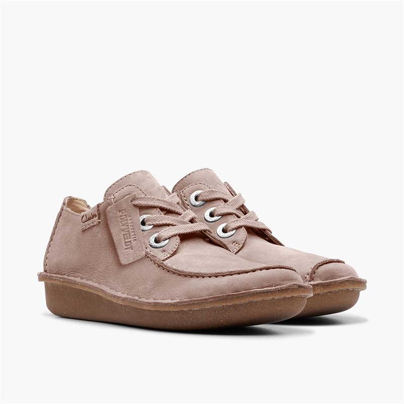 Clarks Dame Sjove Drøm Snørebånd Sko Light Pink Suede - Billede 4