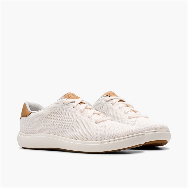 Clarks Dame Nalle Walk Træningssko White Knit - Billede 4