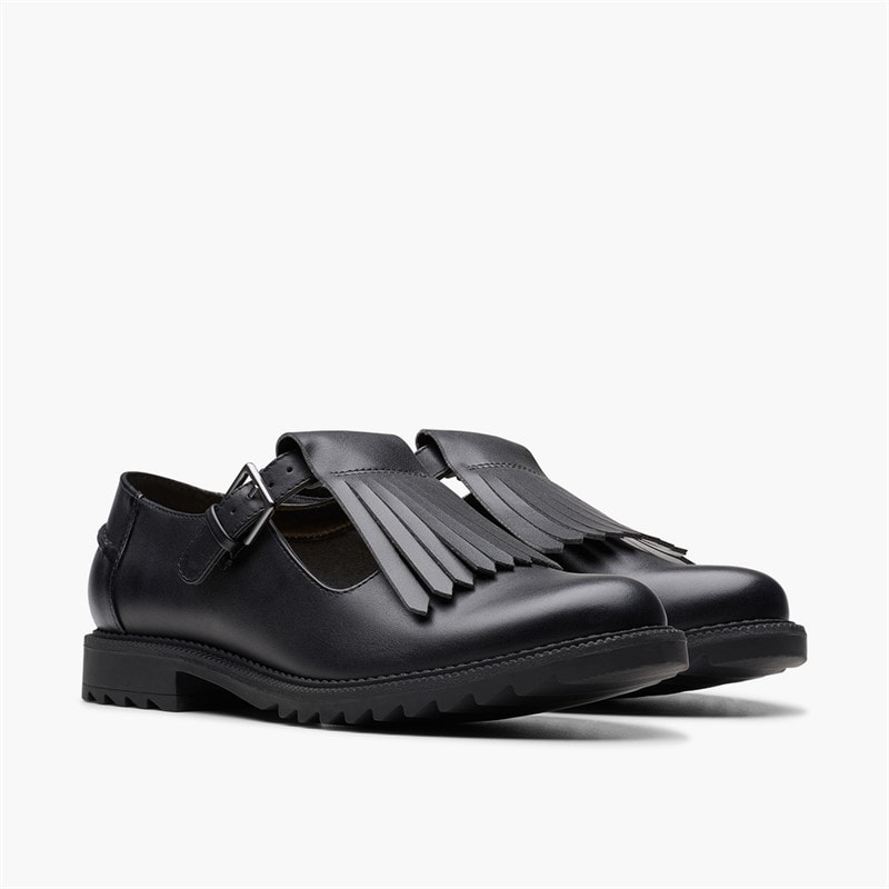 Clarks Dame Griffin Mia 2 Sko Black Leather - Billede 4