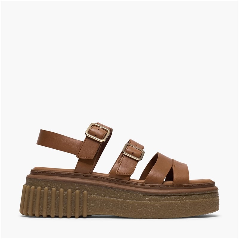 Clarks Dame Evamar Sandaler Med Strop Tan Leather