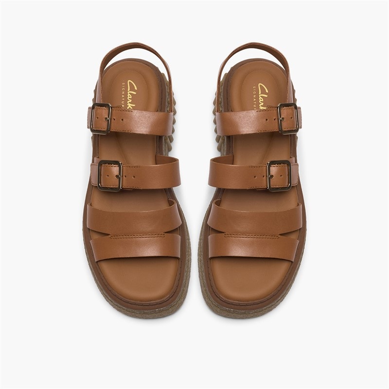 Clarks Dame Evamar Sandaler Med Strop Tan Leather - Billede 2
