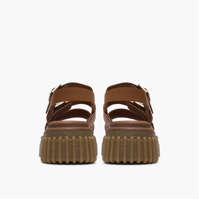 Clarks Dame Evamar Sandaler Med Strop Tan Leather - Billede 5