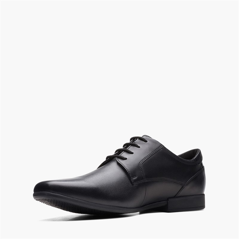 Clarks Herre Sidton Snøresko Black Leather - Billede 4