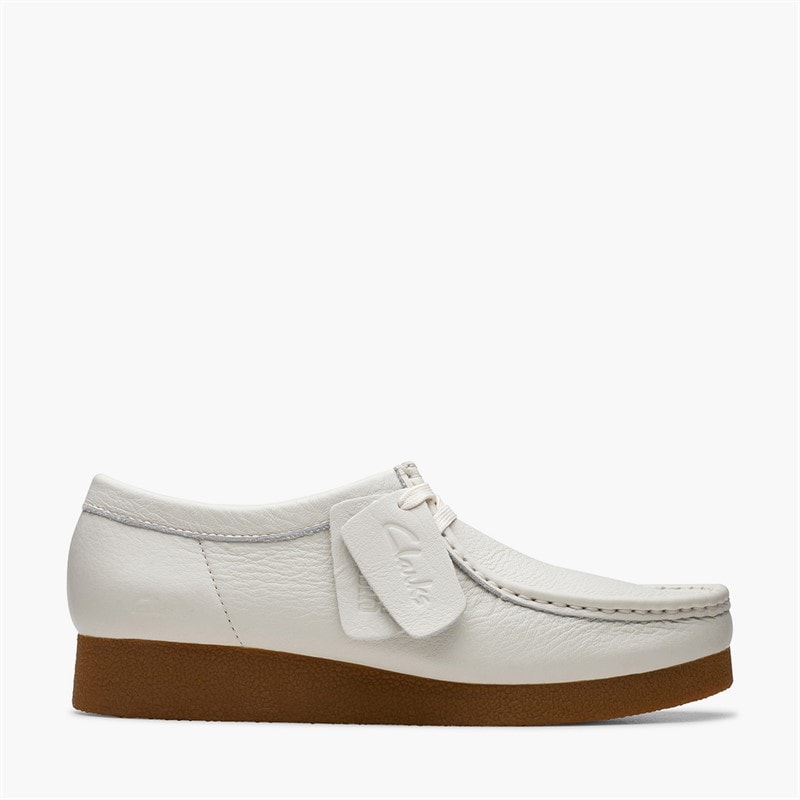 Clarks Dame Wallabee EVO Sko Off White Leather