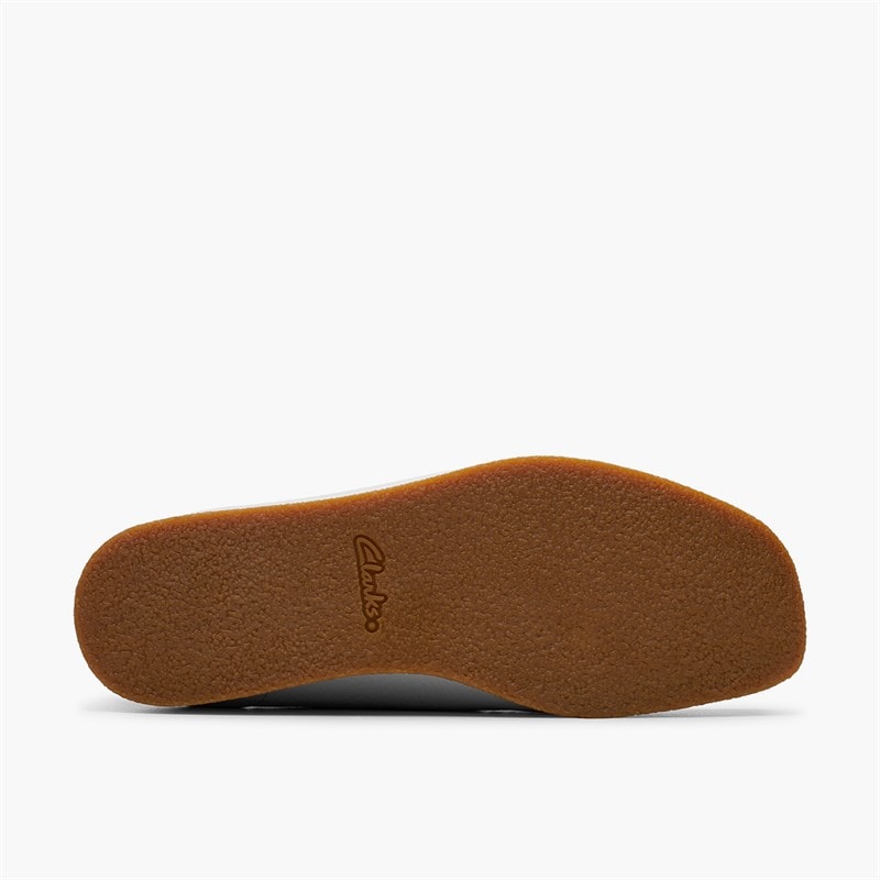 Clarks Dame Wallabee EVO Sko Off White Leather - Billede 3