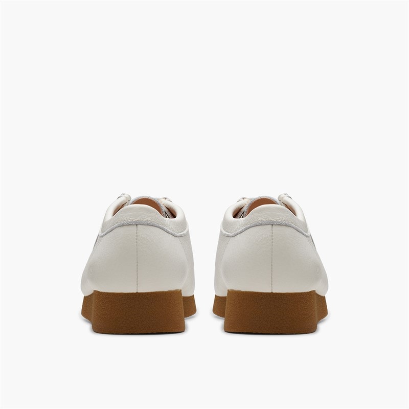 Clarks Dame Wallabee EVO Sko Off White Leather - Billede 5
