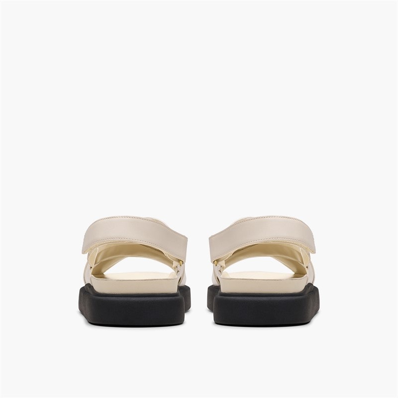 Clarks Dame Aristella Sol Ryg Rem Sandaler Cream Leather - Billede 5