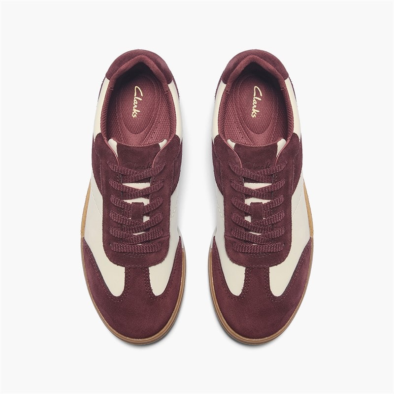 Clarks Dame Maseri Gå Sko Burgundy Combi - Billede 2