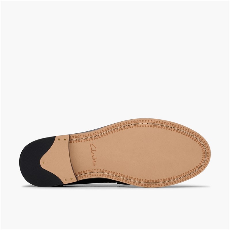Clarks Dame Straven Edge Loafers Black Combi Leather - Billede 3