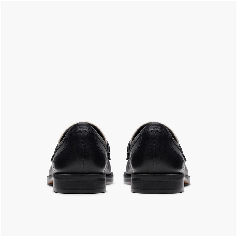 Clarks Dame Straven Edge Loafers Black Combi Leather - Billede 5