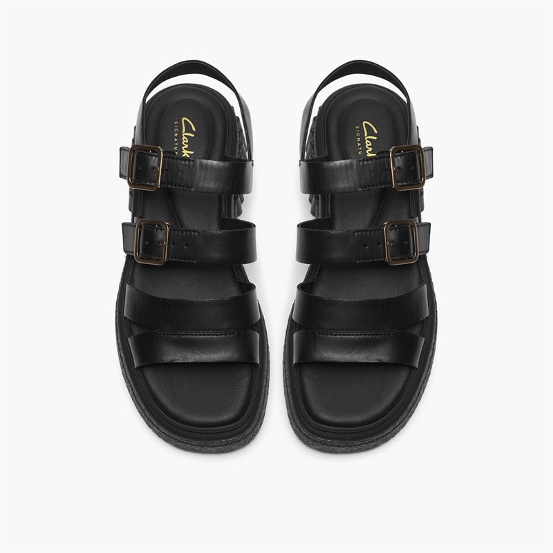 Clarks Dame Evamar Sandaler Med Strop Black Leather - Billede 2