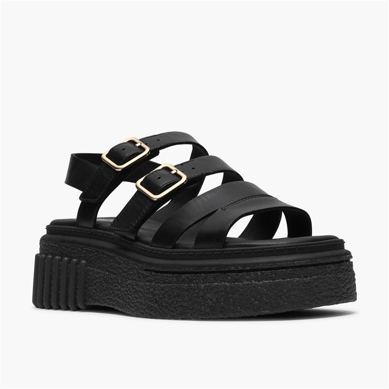 Clarks Dame Evamar Sandaler Med Strop Black Leather - Billede 4