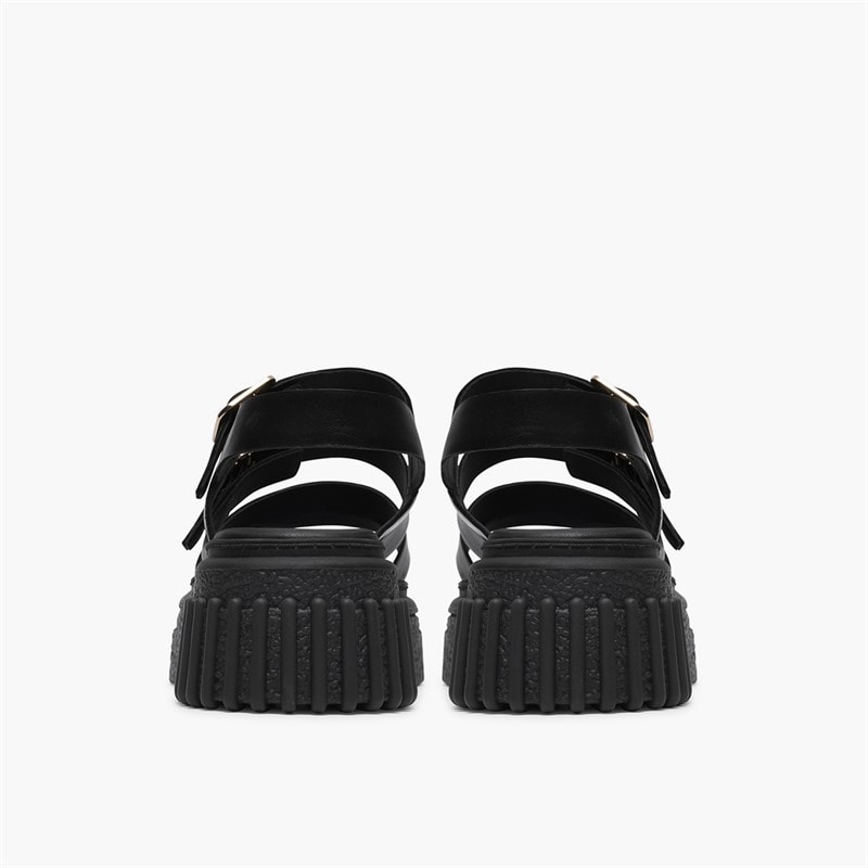 Clarks Dame Evamar Sandaler Med Strop Black Leather - Billede 5