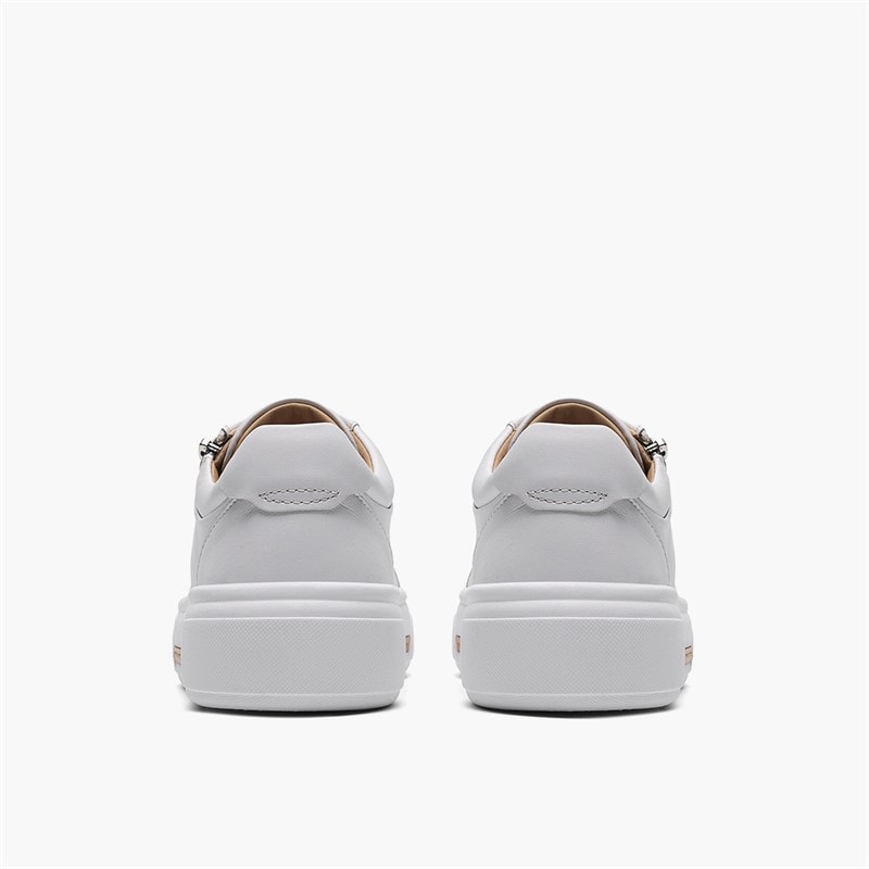 Clarks Dame Hollyrose Lynlås Træningssko White Leather - Billede 5