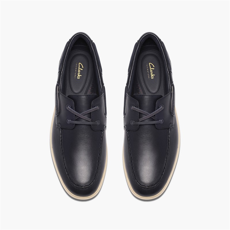 Clarks Herre Torford Bådsko Navy Leather - Billede 2