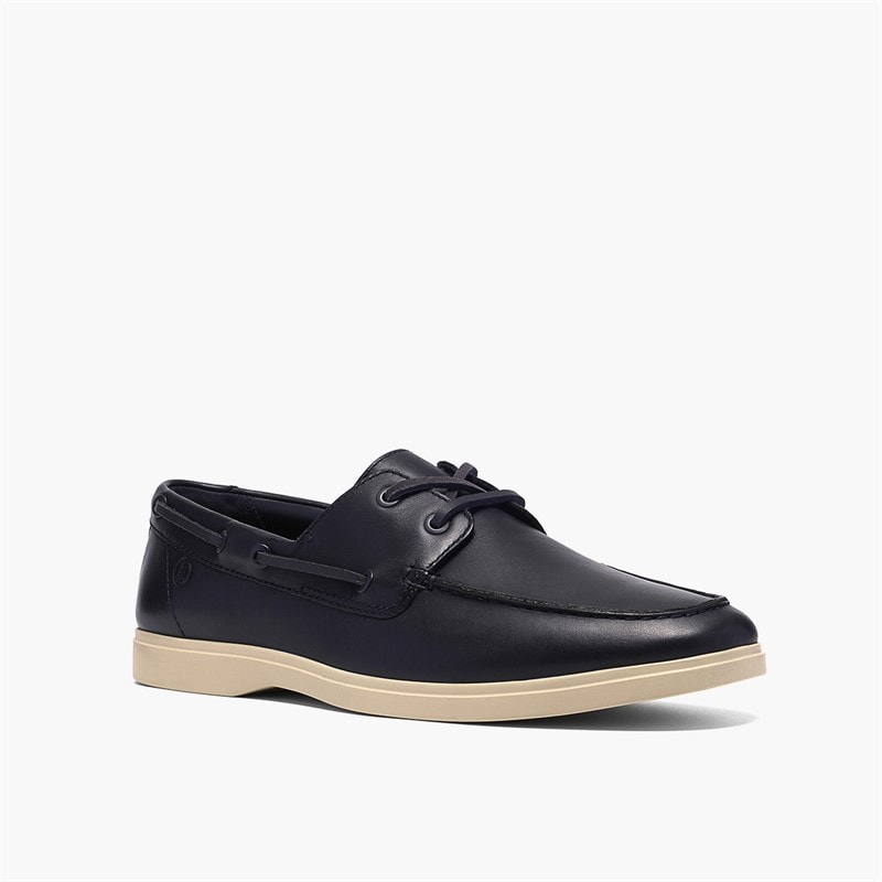 Clarks Herre Torford Bådsko Navy Leather - Billede 4