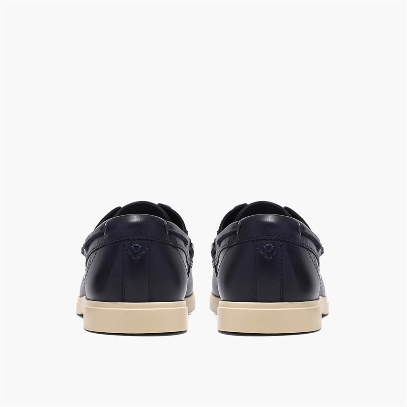 Clarks Herre Torford Bådsko Navy Leather - Billede 5