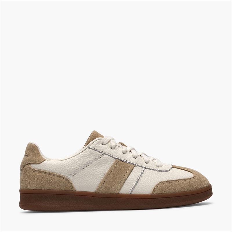 Clarks Dame Seco Speed Trænere White Combi Leather
