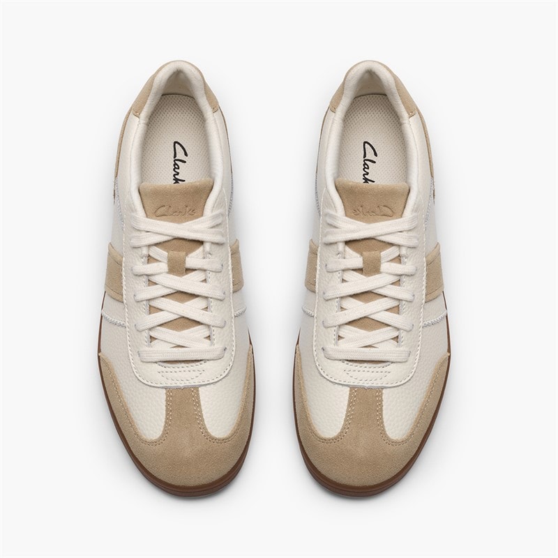 Clarks Dame Seco Speed Trænere White Combi Leather - Billede 2