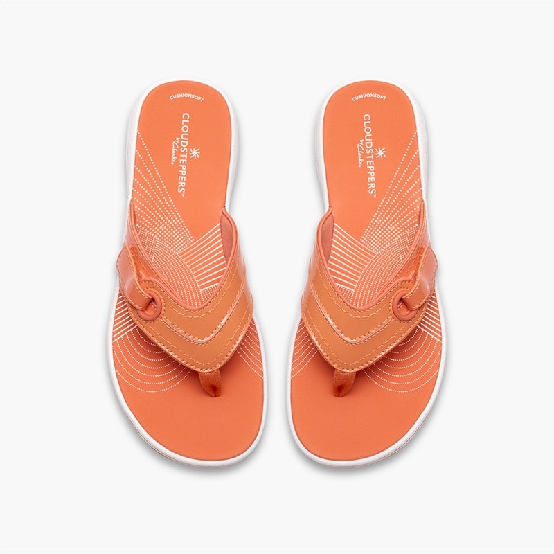 Clarks Dame Brinkley Reyna Flip Flops Orange - Billede 2