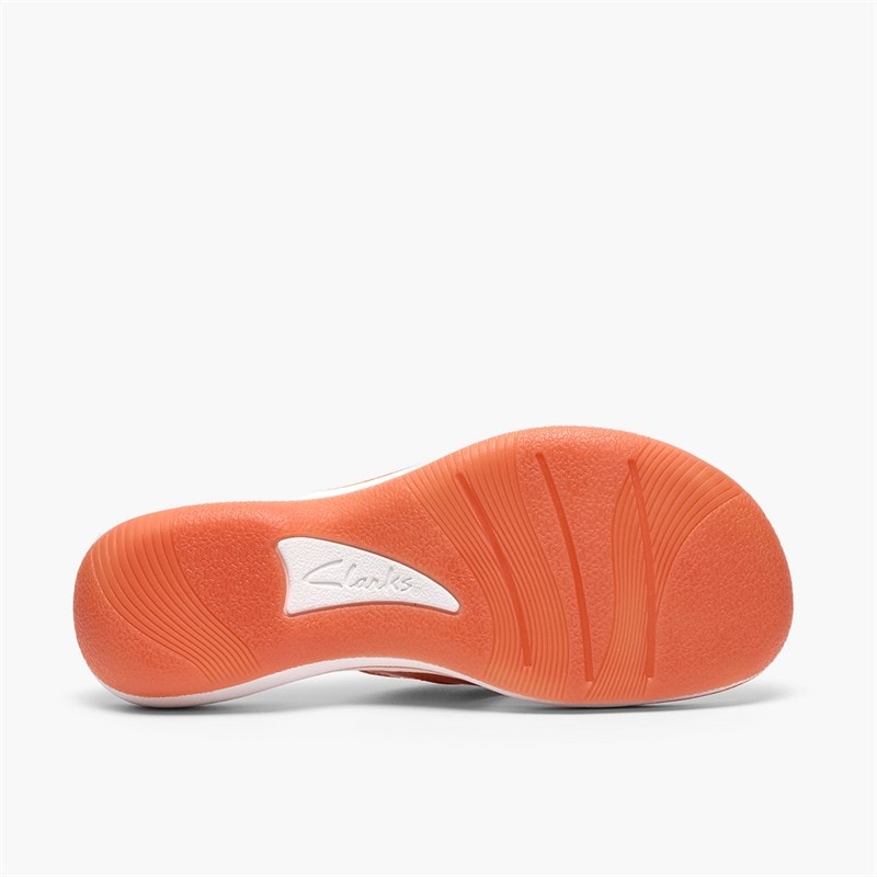 Clarks Dame Brinkley Reyna Flip Flops Orange - Billede 3