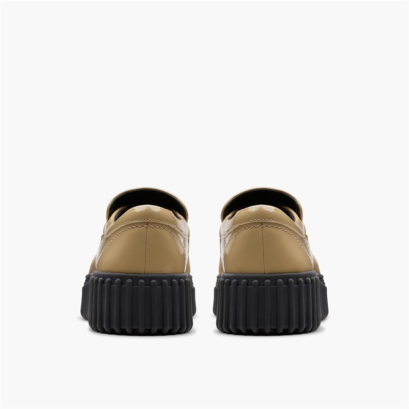 Clarks Damesko Torhill Moc Sko Beige Patent - Billede 5