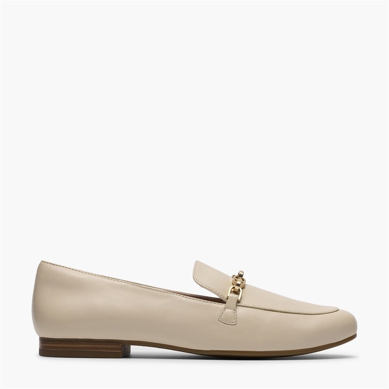 Clarks Dame Tamna Iris Loafers White Leather