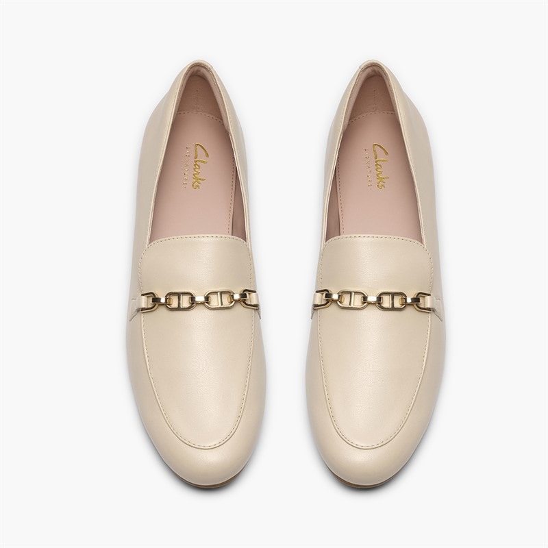 Clarks Dame Tamna Iris Loafers White Leather - Billede 2
