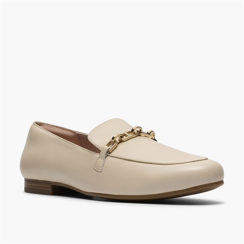 Clarks Dame Tamna Iris Loafers White Leather - Billede 4