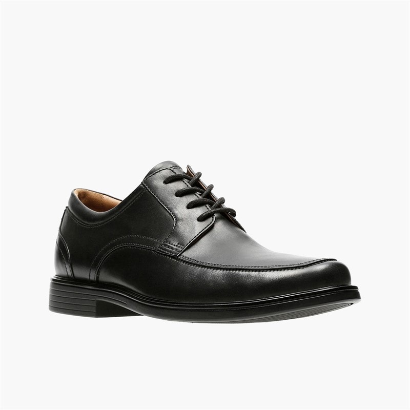 Clarks Herre Un Aldric Park Snøresko Black Leather - Billede 2