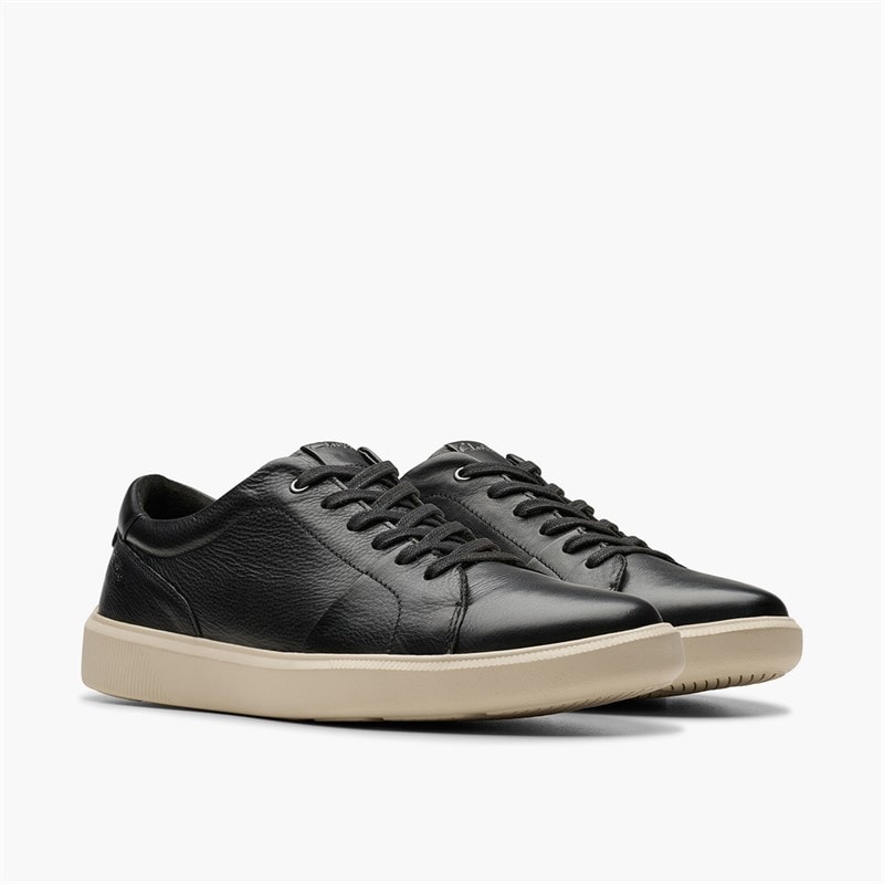Clarks Herre Brodin Træningssko Black Leather - Billede 4