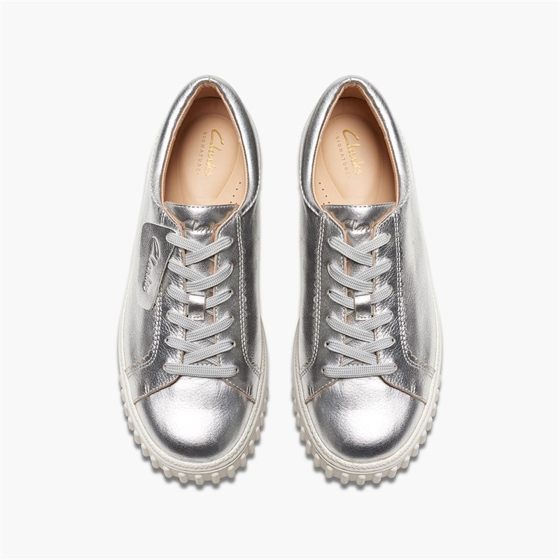 Clarks Dame Mayhill Walk Træningssko Silver Metallic - Billede 2