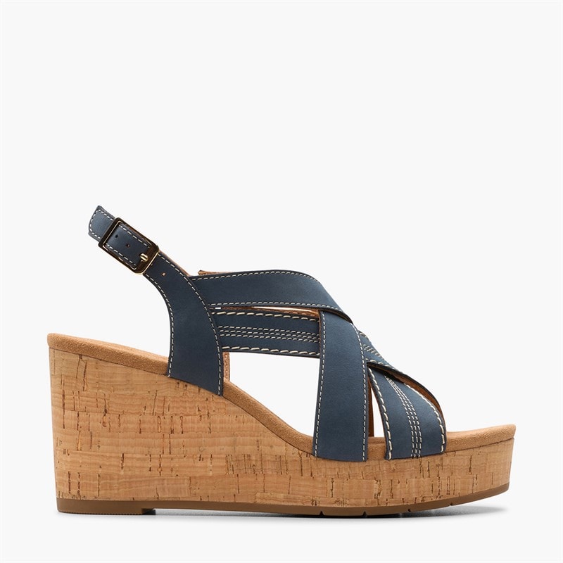 Clarks Dame Sabina Sling Back Kile Sandaler Navy Nubuck