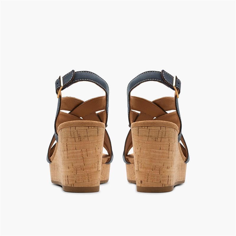 Clarks Dame Sabina Sling Back Kile Sandaler Navy Nubuck - Billede 5