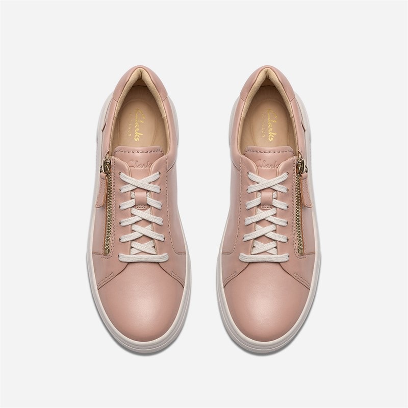 Clarks Dame Hollyrose Lynlås Sko Light Pink Leather - Billede 2