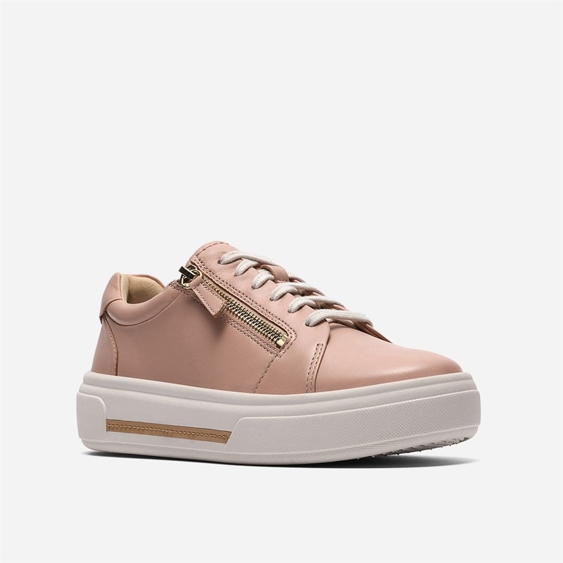 Clarks Dame Hollyrose Lynlås Sko Light Pink Leather - Billede 4