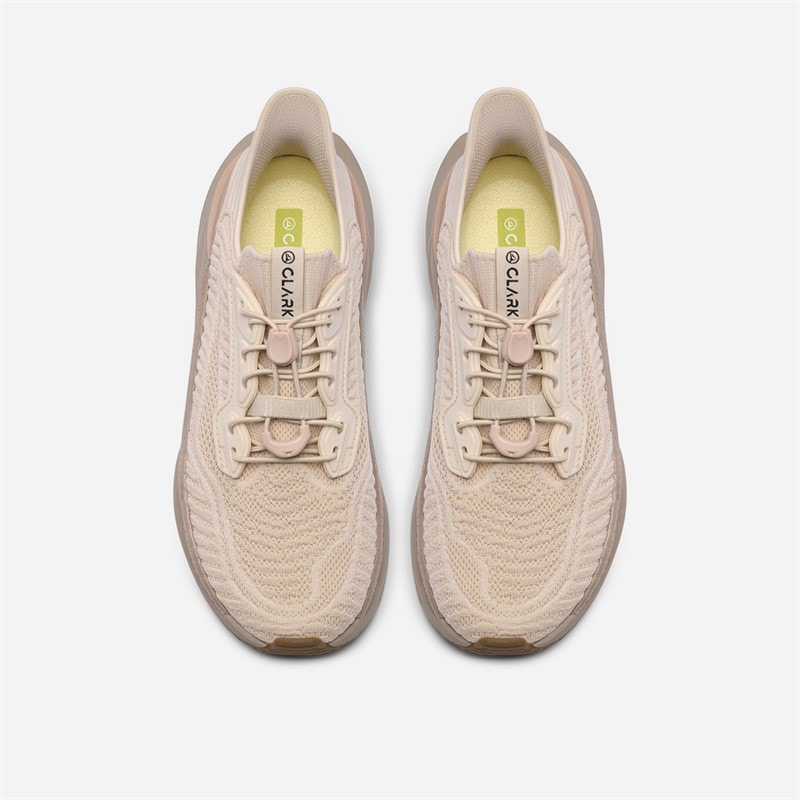 Clarks Dame Pace Rise Træningssko Light Sand - Billede 2
