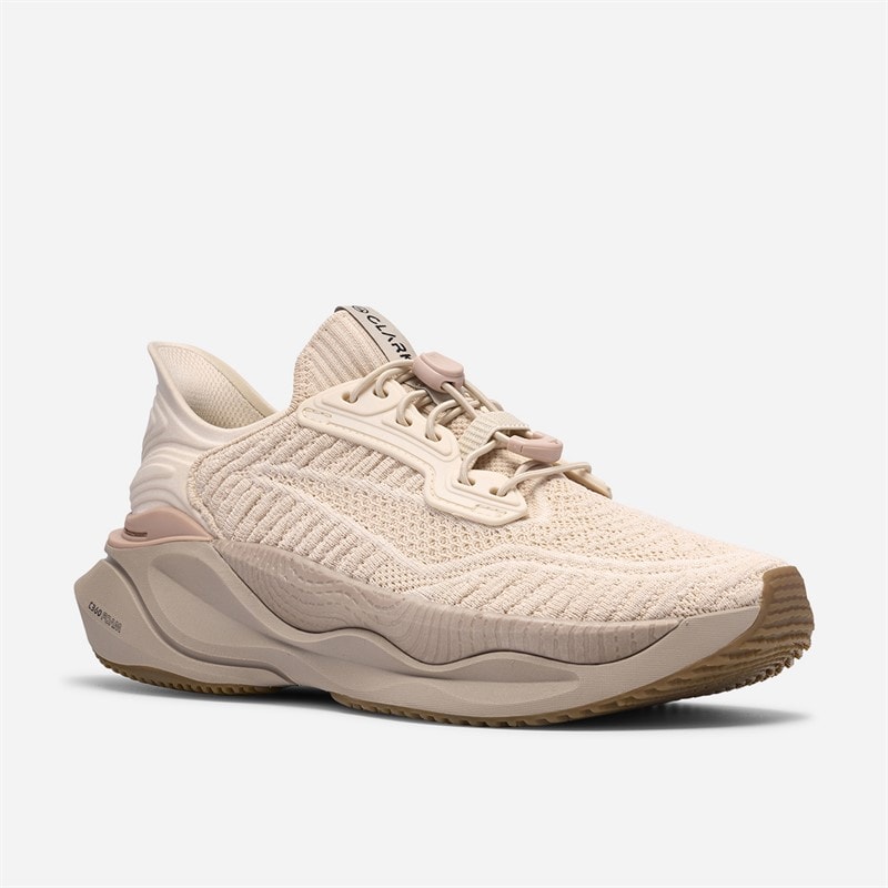 Clarks Dame Pace Rise Træningssko Light Sand - Billede 4
