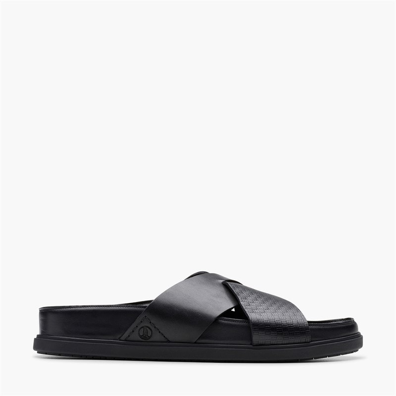 Clarks Herre Torford Krydsrem Sandaler Black Leather